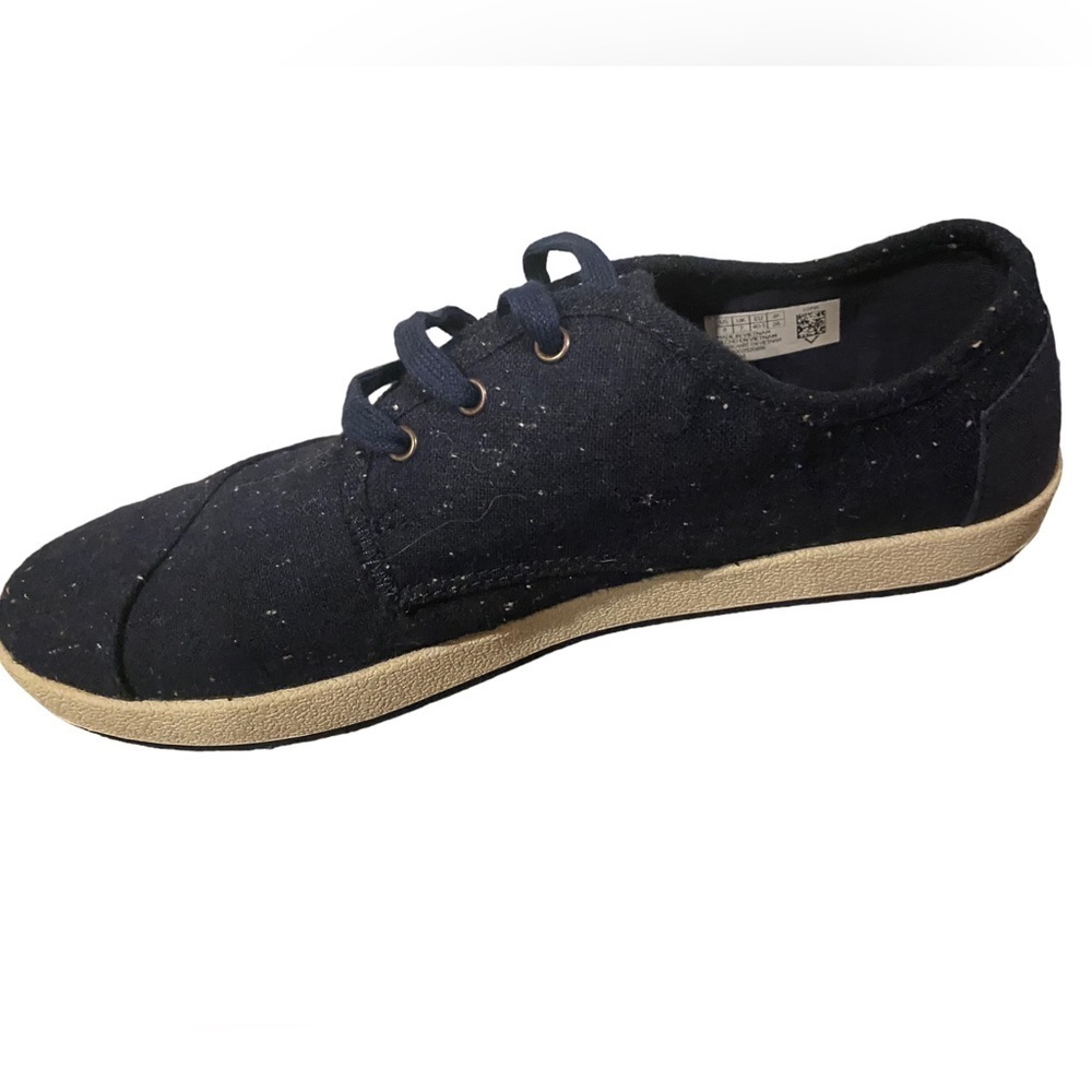 Men’s TOMS Paseo Low Top Navy Specks Wool Sneakers Shoes Size 8 NWT - Picture 2 of 7